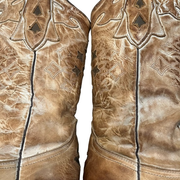 J.B. Dillon Reserve Distressed Leather Western Boots, Sz 7.5 - Picture 12 of 16